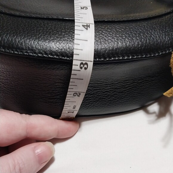 Juliana purse black faux leather saddle bag with yellow & cream tassels shoulder - Picture 7 of 7